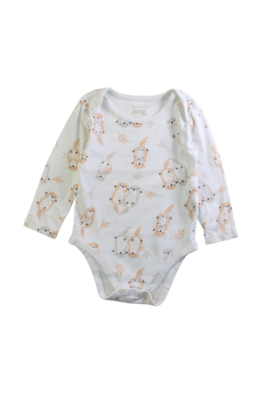 A White Long Sleeve Bodysuits from Kite in size 18-24M for neutral. (Front View)
