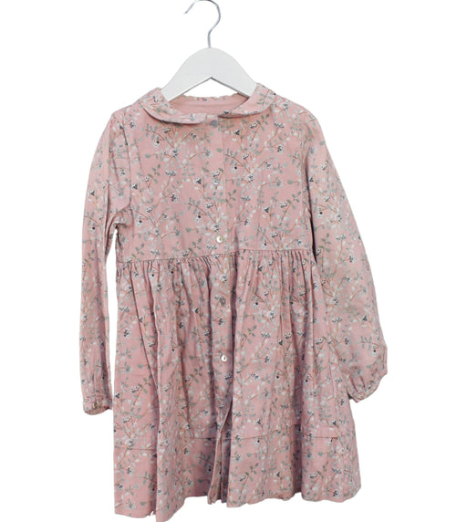 A Pink Long Sleeve Dresses from Bonnet à Pompon in size 6T for girl. (Front View)
