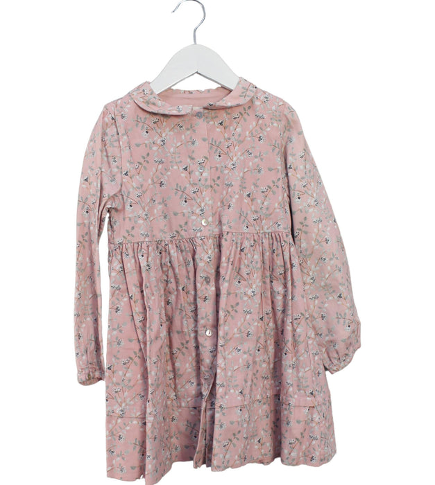 A Pink Long Sleeve Dresses from Bonnet à Pompon in size 6T for girl. (Front View)