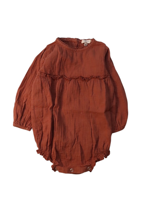 A Brown Long Sleeve Rompers from Marlot Paris in size 12-18M for girl. (Front View)