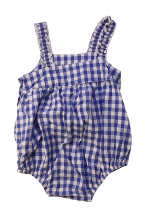A Blue Sleeveless Rompers from Nature Baby in size 6-12M for girl. (Back View)