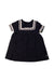 A Navy Short Sleeve Dresses from Petit Bateau in size 6-12M for girl. (Front View)