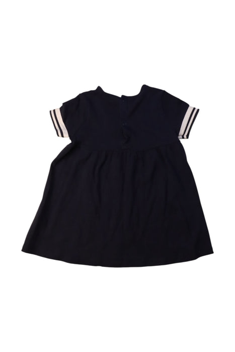 A Navy Short Sleeve Dresses from Petit Bateau in size 6-12M for girl. (Back View)