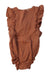 A Brown Sleeveless Rompers from Marlot Paris in size 6-12M for girl. (Front View)