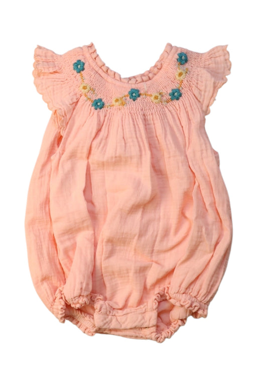 A Peach Sleeveless Rompers from Louise Misha in size 12-18M for girl. (Front View)