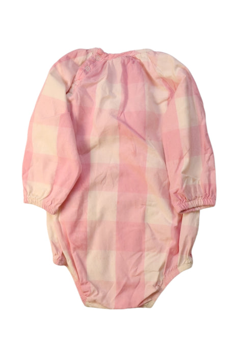 A Pink Long Sleeve Bodysuits from Nature Baby in size 6-12M for girl. (Back View)