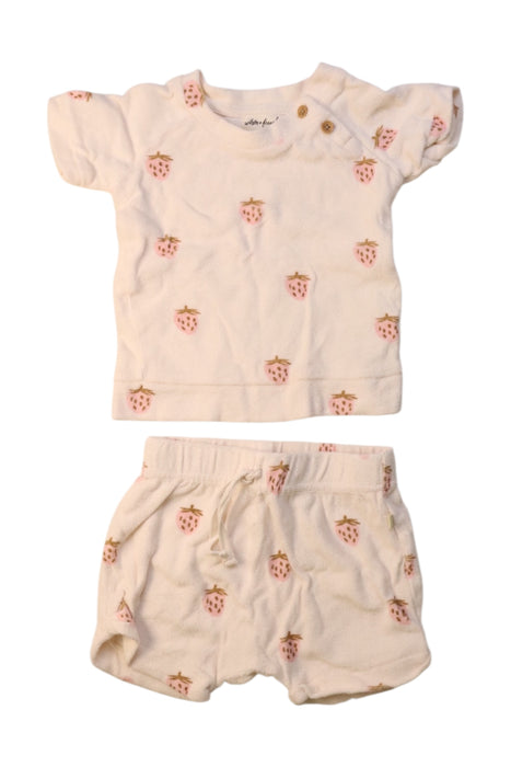 A White Shorts Sets from Wilson & Frenchy in size 3-6M for girl. (Front View)