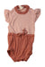 A Pink Short Sleeve Rompers from Nature Baby in size 3-6M for girl. (Front View)