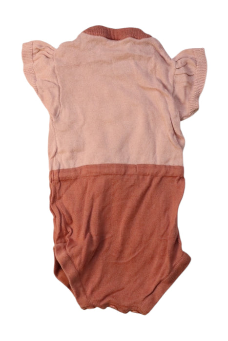 A Pink Short Sleeve Rompers from Nature Baby in size 3-6M for girl. (Back View)