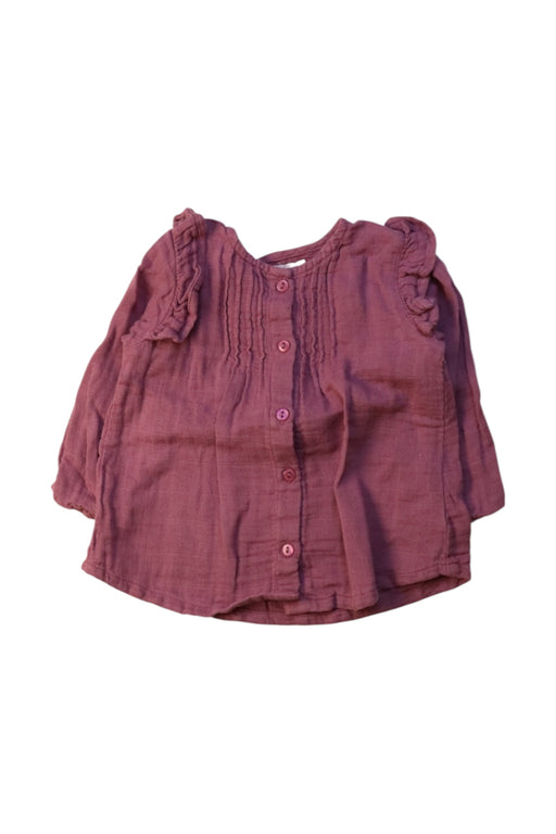 A Burgundy Long Sleeve Shirts from Jamie Kay in size 6-12M for girl. (Front View)