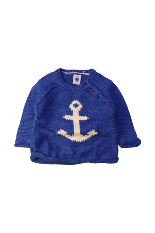 A Blue Knit Sweaters from Petit Bateau in size 3-6M for boy. (Front View)