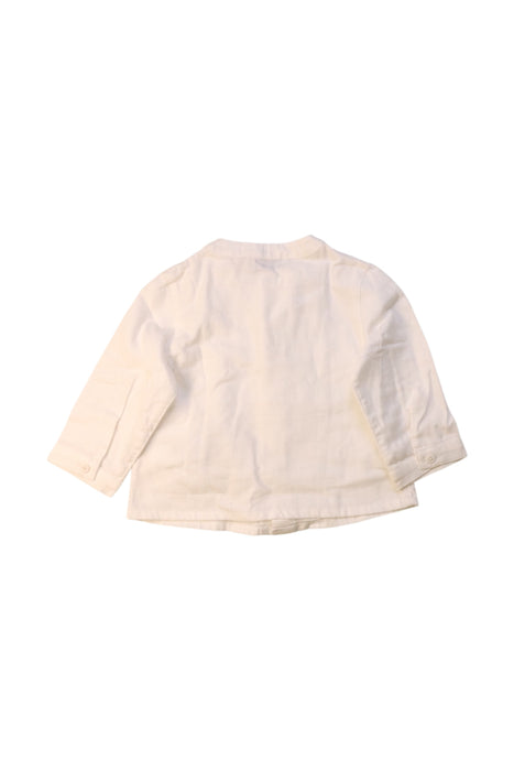 A White Long Sleeve Shirts from Cyrillus in size 6-12M for neutral. (Back View)