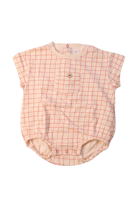 A Peach Short Sleeve Rompers from Bout'Chou in size 3-6M for girl. (Front View)
