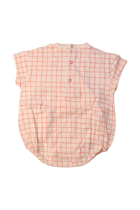 A Peach Short Sleeve Rompers from Bout'Chou in size 3-6M for girl. (Back View)