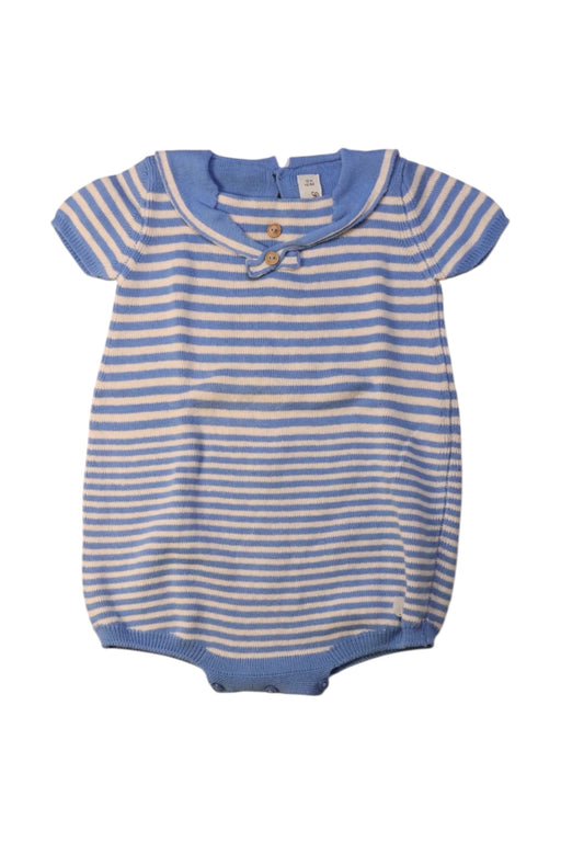 A Blue Short Sleeve Rompers from Pili Carrera in size 6-12M for boy. (Front View)