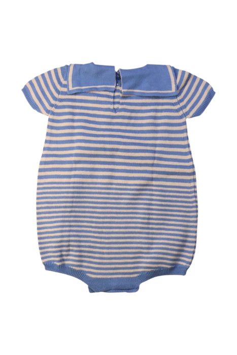 A Blue Short Sleeve Rompers from Pili Carrera in size 6-12M for boy. (Back View)