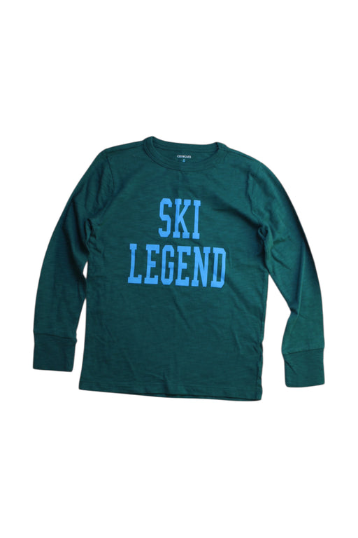 A Green Long Sleeve T Shirts from Crewcuts in size 5T for boy. (Front View)