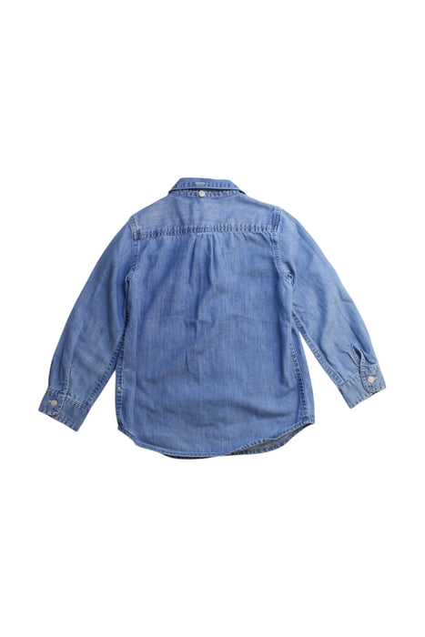 A Blue Long Sleeve Shirts from Crewcuts in size 4T for girl. (Back View)