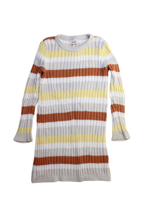 A Multicolour Sweater Dresses from Seed in size 6T for girl. (Front View)