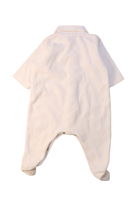 A White Onesies from Petit Bateau in size 0-3M for neutral. (Back View)