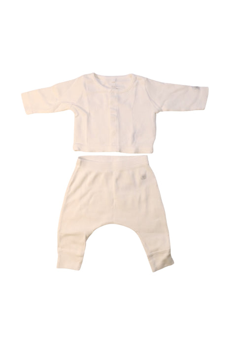 A White Pants Sets from Petit Bateau in size 0-3M for neutral. (Front View)