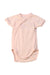 A Pink Short Sleeve Bodysuits from Petit Bateau in size 0-3M for girl. (Front View)