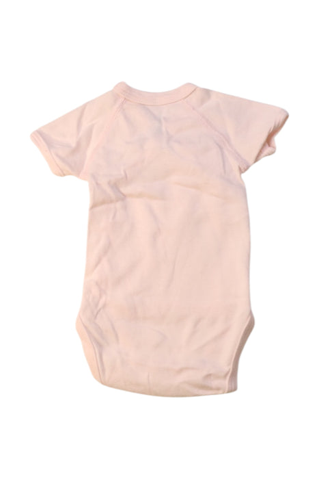 A Pink Short Sleeve Bodysuits from Petit Bateau in size 0-3M for girl. (Back View)