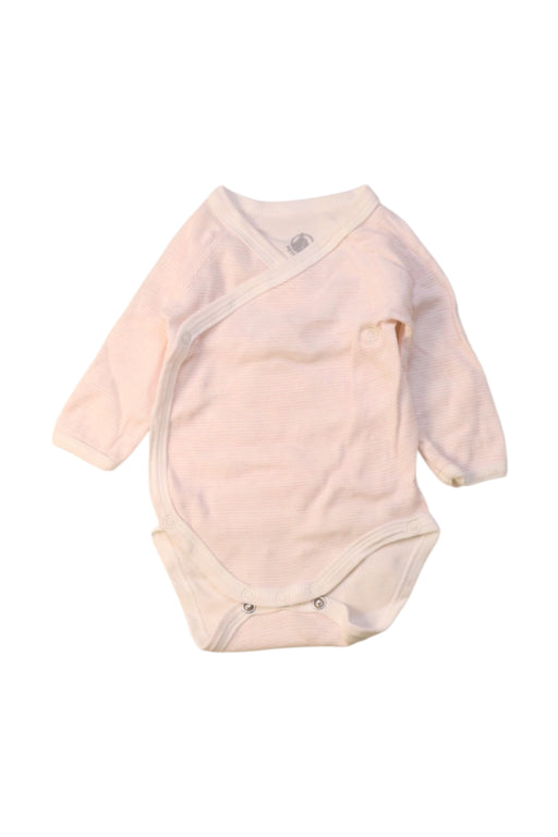A Ivory Long Sleeve Bodysuits from Petit Bateau in size 0-3M for girl. (Front View)