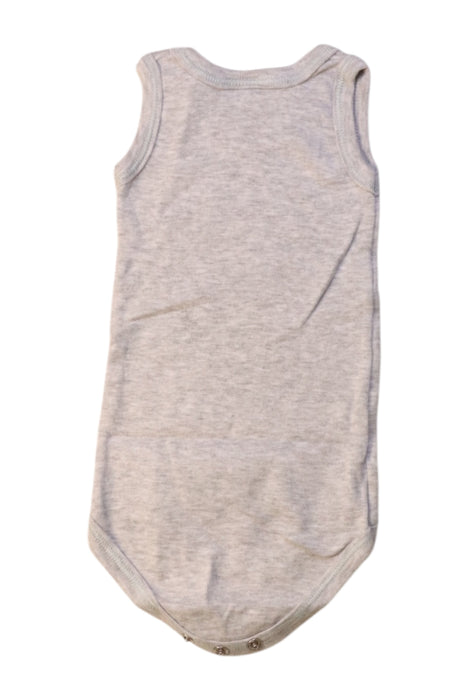 A Grey Sleeveless Bodysuits from Petit Bateau in size 0-3M for boy. (Back View)