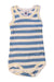 A Blue Sleeveless Bodysuits from Petit Bateau in size 0-3M for boy. (Front View)