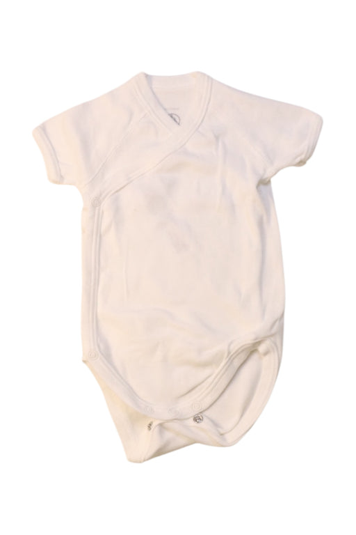 A White Short Sleeve Bodysuits from Petit Bateau in size 0-3M for neutral. (Front View)