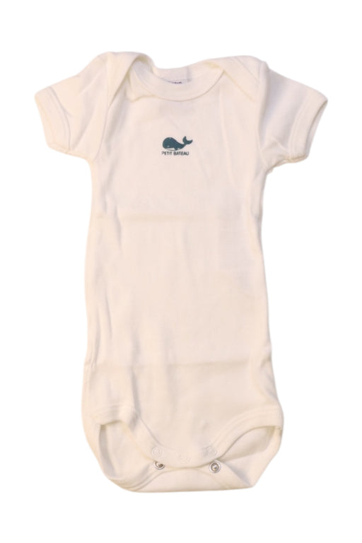 A White Short Sleeve Bodysuits from Petit Bateau in size 0-3M for neutral. (Front View)
