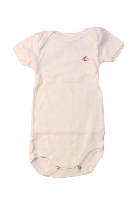 A White Short Sleeve Bodysuits from Petit Bateau in size 0-3M for neutral. (Front View)