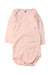 A Pink Long Sleeve Bodysuits from Petit Bateau in size 3-6M for girl. (Front View)