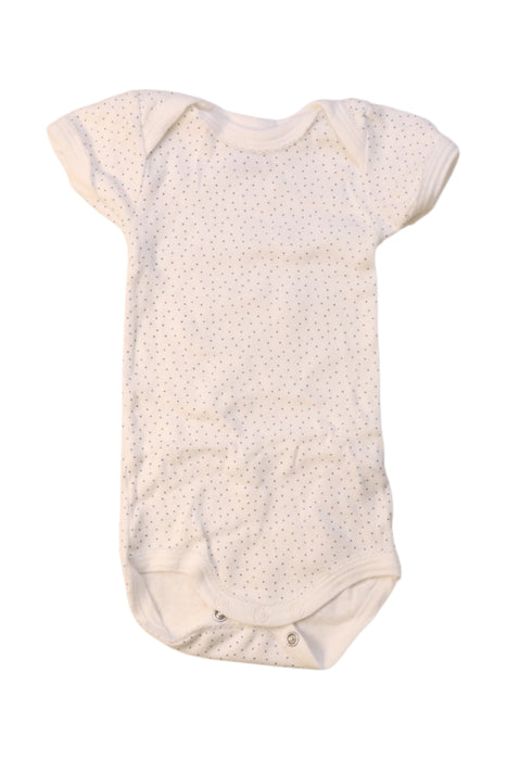 A White Short Sleeve Bodysuits from Petit Bateau in size 0-3M for girl. (Front View)