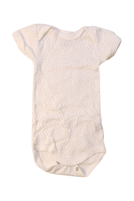 A White Short Sleeve Bodysuits from Petit Bateau in size 0-3M for girl. (Front View)