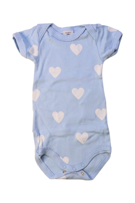 A Blue Short Sleeve Bodysuits from Petit Bateau in size 0-3M for girl. (Front View)