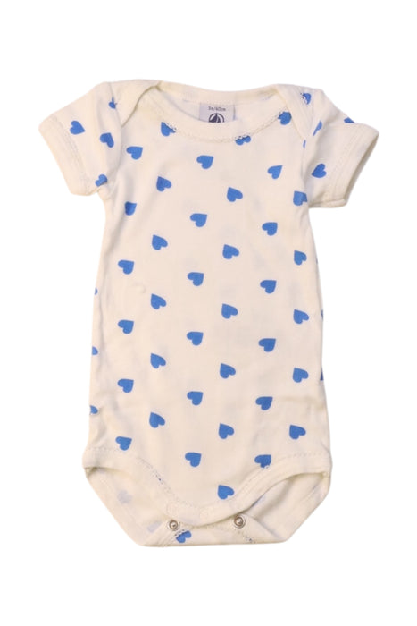 A White Short Sleeve Bodysuits from Petit Bateau in size 0-3M for girl. (Front View)