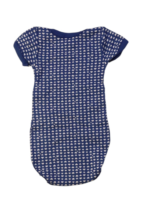 A Blue Short Sleeve Bodysuits from Petit Bateau in size 0-3M for girl. (Back View)