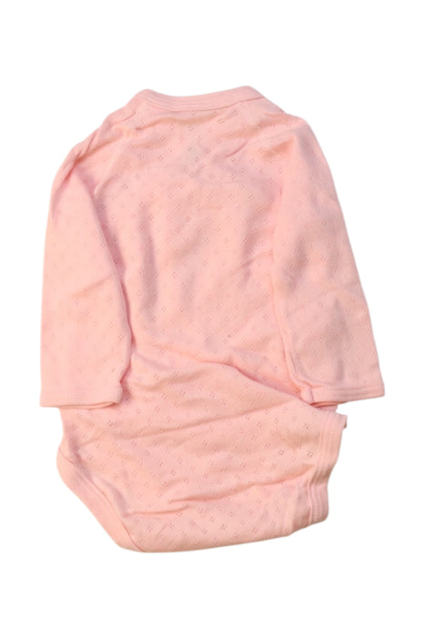 A Pink Long Sleeve Bodysuits from Petit Bateau in size 0-3M for girl. (Back View)