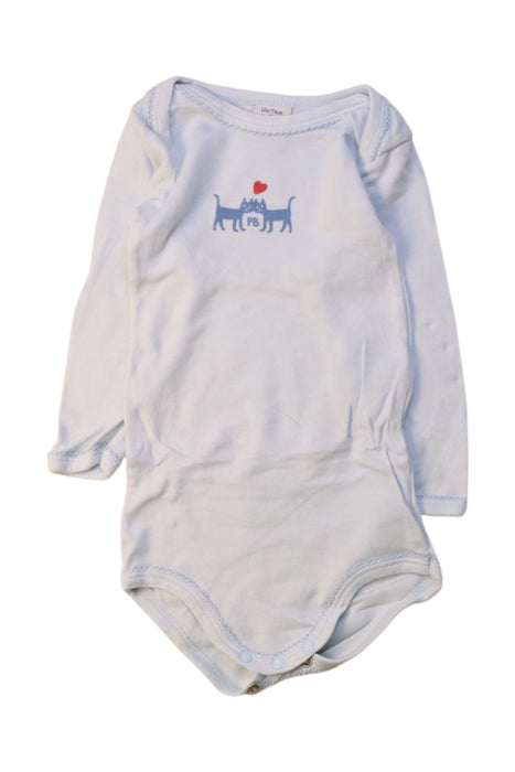 A White Long Sleeve Bodysuits from Petit Bateau in size 6-12M for neutral. (Front View)