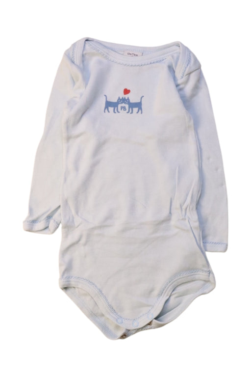 A White Long Sleeve Bodysuits from Petit Bateau in size 6-12M for neutral. (Front View)