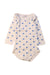 A White Long Sleeve Bodysuits from Petit Bateau in size 6-12M for girl. (Front View)
