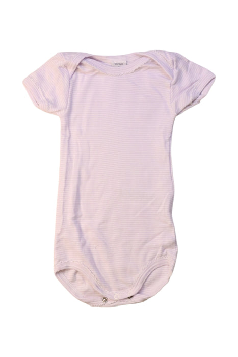 A Pink Short Sleeve Bodysuits from Petit Bateau in size 6-12M for girl. (Front View)