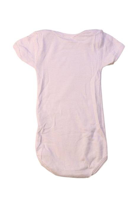 A Pink Short Sleeve Bodysuits from Petit Bateau in size 6-12M for girl. (Back View)