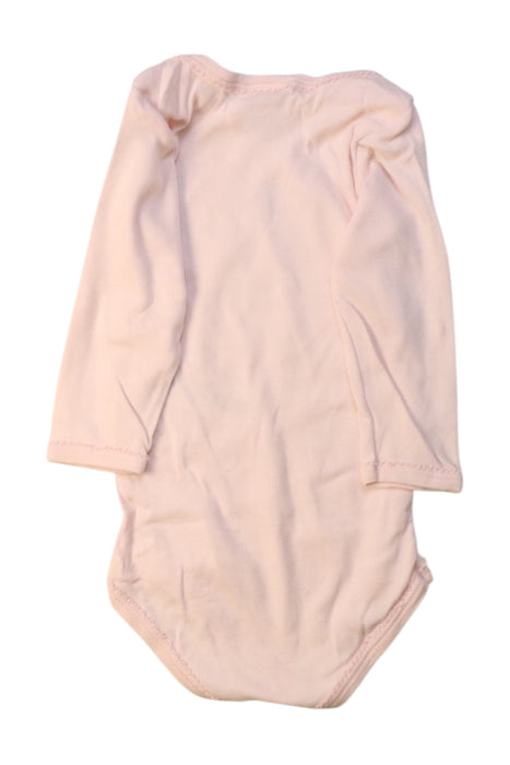 A Pink Long Sleeve Bodysuits from Petit Bateau in size 6-12M for girl. (Back View)