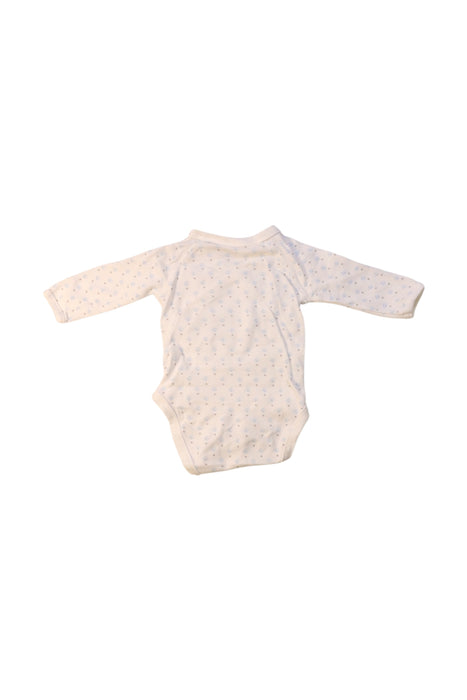 A White Long Sleeve Bodysuits from Petit Bateau in size 0-3M for boy. (Back View)