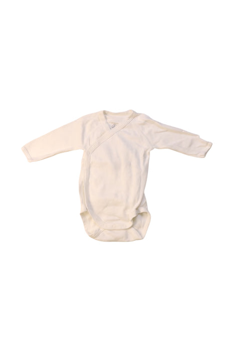 A White Long Sleeve Bodysuits from Petit Bateau in size 0-3M for boy. (Front View)