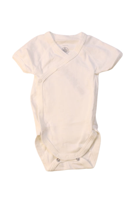 A White Short Sleeve Bodysuits from Petit Bateau in size 0-3M for neutral. (Front View)