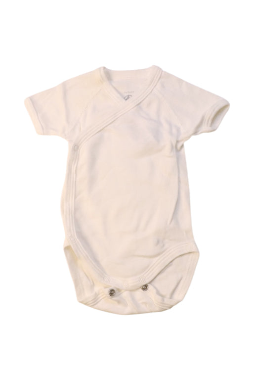 A White Short Sleeve Bodysuits from Petit Bateau in size 0-3M for neutral. (Front View)
